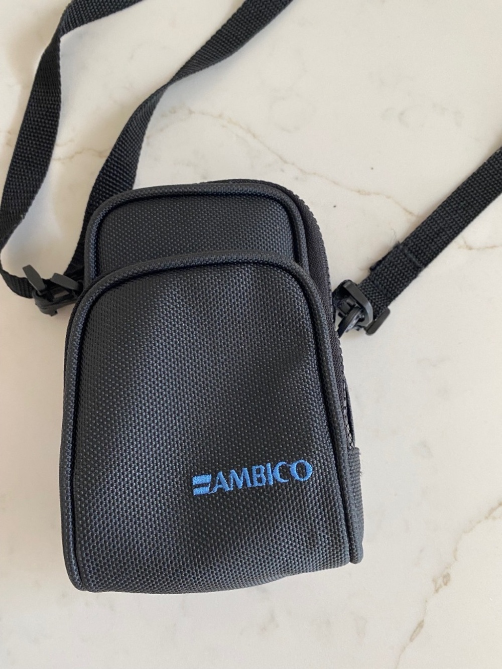 Ambico Camera Black Bag, Two Zippered pockets, Adjustable Strap